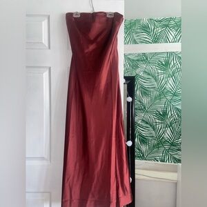 steve madden spiced apple strapless silk dress
